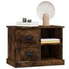 Bedside Table - Maison Exclusive - Smoked Oak - 2 Drawers & 2 Compartments - 60x35.5x45 Cm