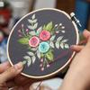 Embroidery DIY Fabric Art Kit Material Bag Handmade Creativity Beginner's Simple Plant Flower Hanging Picture
