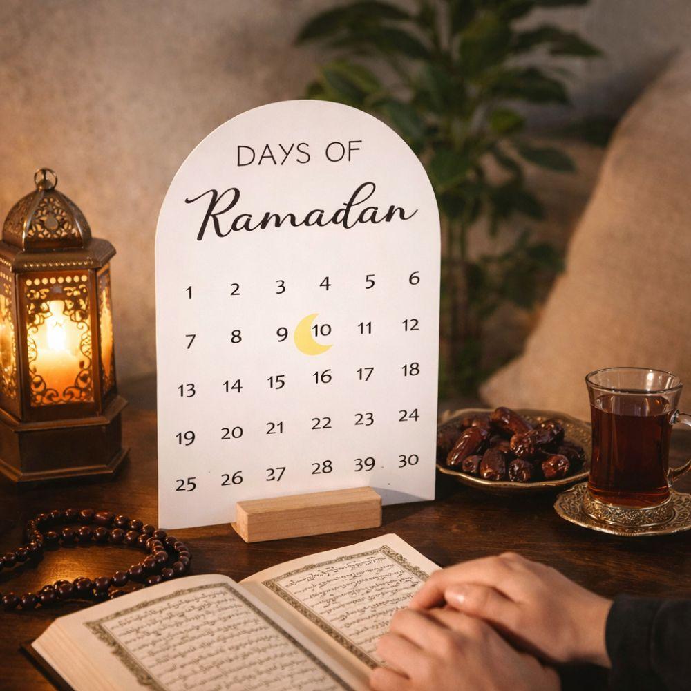 Acrylic Countdown Calendar 30 Days Ramadan Table Ornament Eid Mubarak Decor  Islamic Festival
