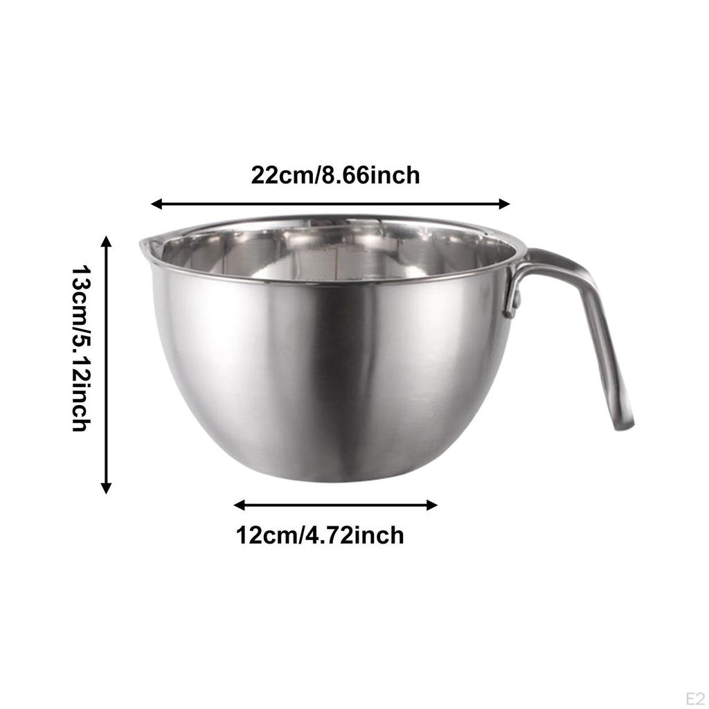 Melting Pot Stainless Steel with Handle Practical Easy To Clean Mixing Bowl Boiler for Candy