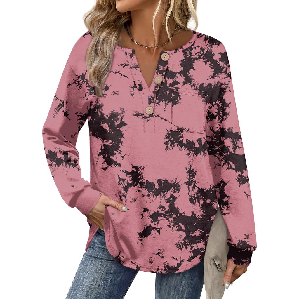 Women's Retro Printed Fashionable Long-sleeved Top