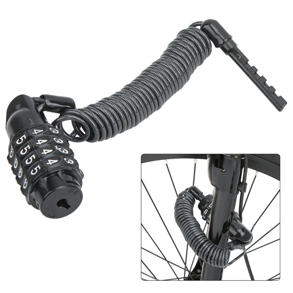 Universal Motorcycle Helmet Lock & Cable Code Combination PIN Locking Carabiner Black