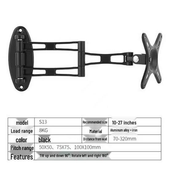 Universal Retractable Rotating Stand for Computer Monitor, Keyboard & Mouse