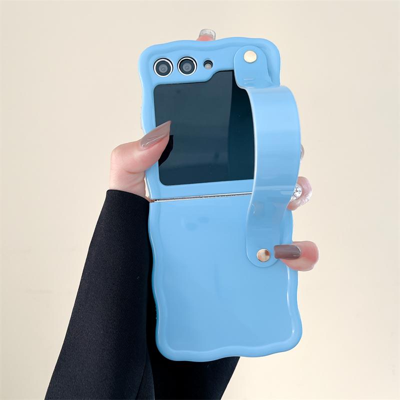 Wave Candy Color Applies To Samsung Zflip5 Mobile Phone Case Zflip3 Folding Screen Zflip5 Anti-drop Protective Case Female