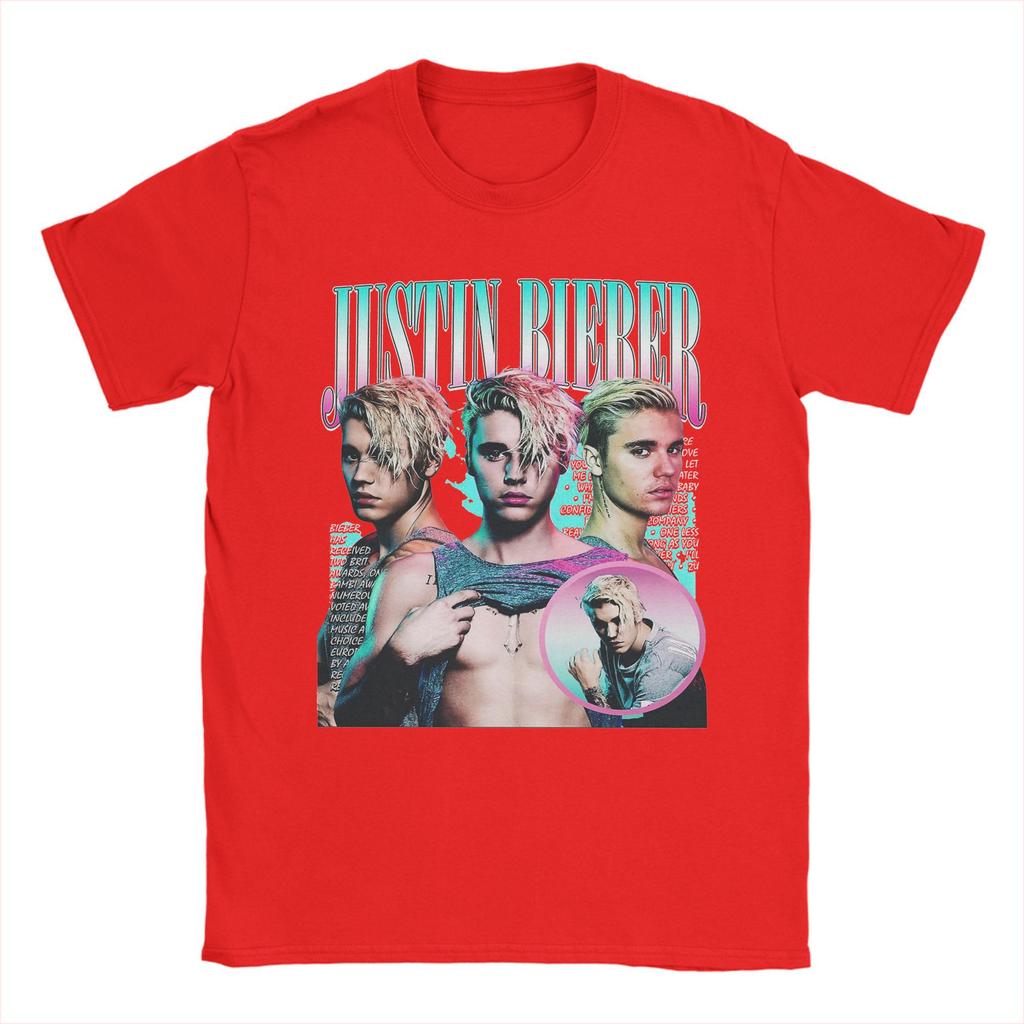 Men's T-Shirts Justins Biebers Leisure Pure Cotton Tees Short Sleeve T Shirts Round Neck Tops Party