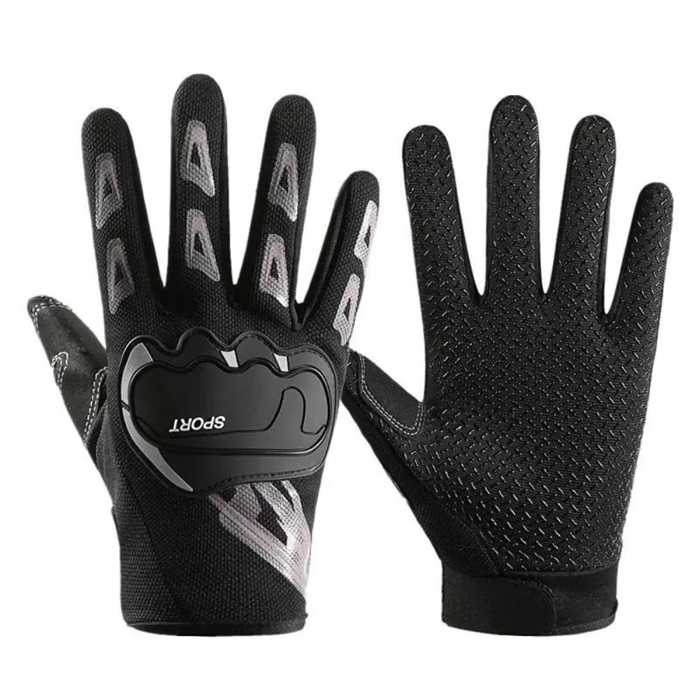 Anti-Slip Riding Gloves Breathable Fitness Gloves Unisex Motorcycle Gloves Bicycle Riding grey white-style1