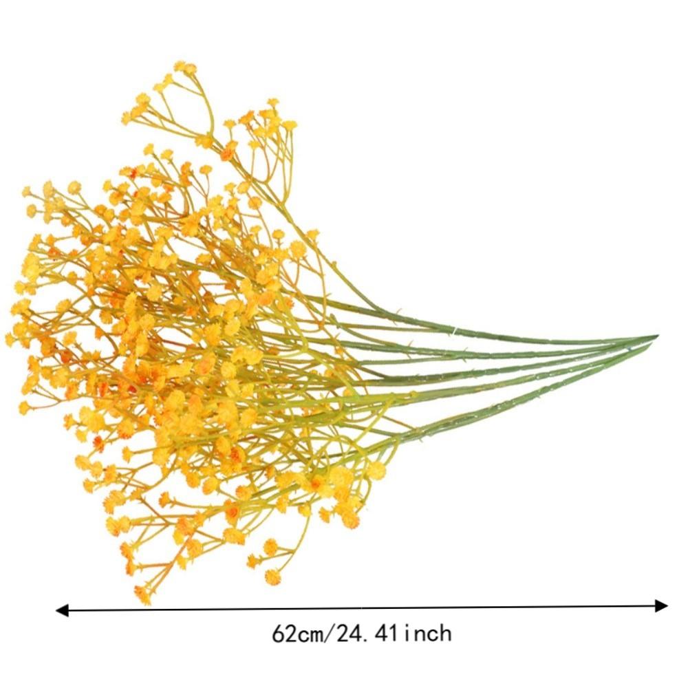 5pcs 3 Branch Artificial Gypsophila Fake Silk Petals Stretching Branches Design Artificial Flower Stems Plastic