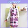 Elegant Women Apron With Ruffle Pocket And Floral Roses For Cooking And Baking