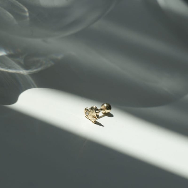 Youngglow 14k Heart Twinkle Piercing