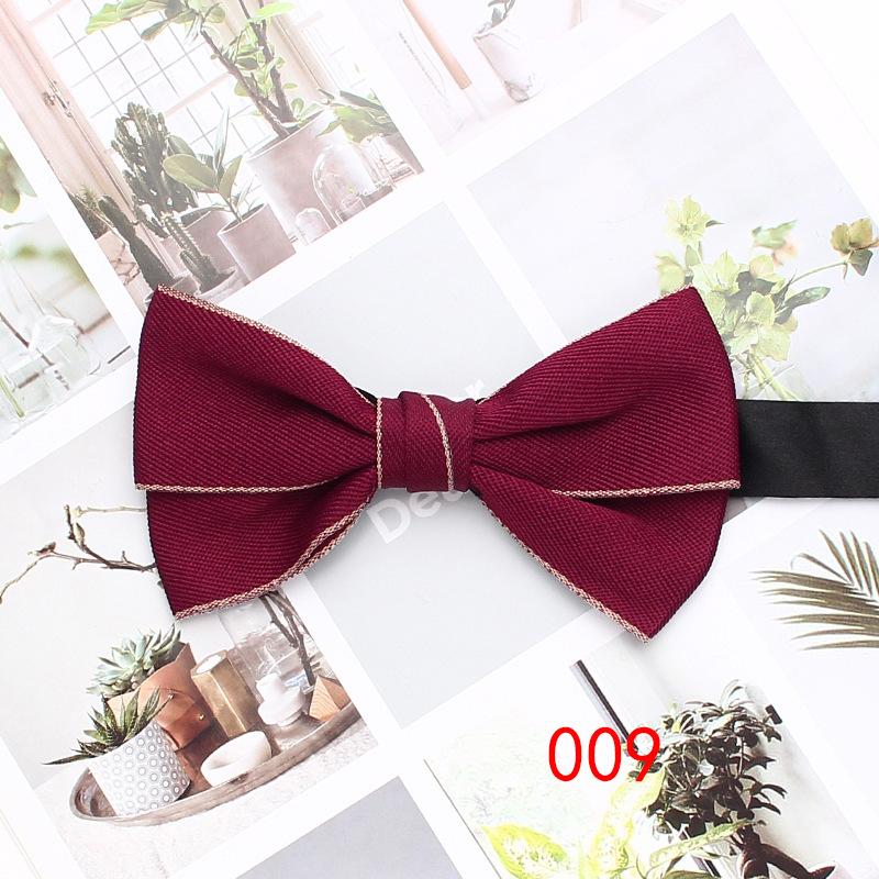 Dress Double Men'S Bow Tie Solid Color British Business Bow Tie Wedding Best Man Wedding Shirt Bow Tie