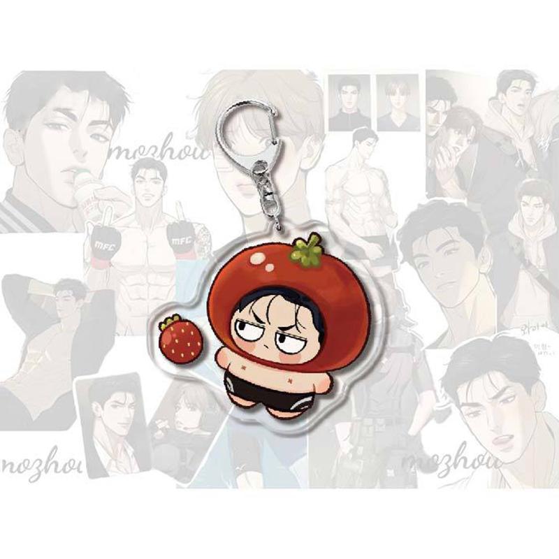Manwha Jinx Joo Jaekyung Anime Keychain Kim Dan Men Key Chain Women  Creative Cute Figure Acrylic Keyring Pendant Gift