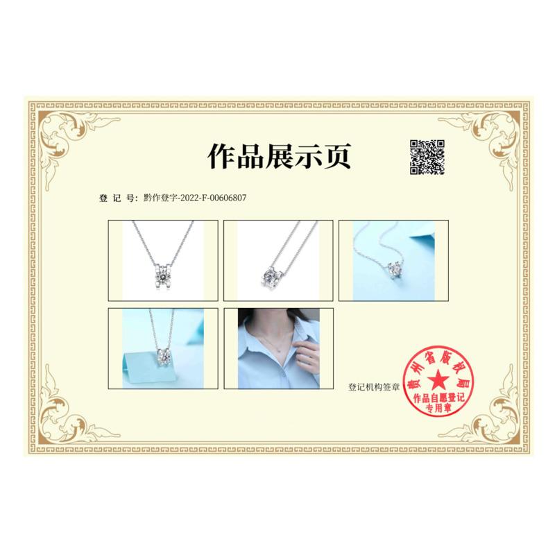 Bague Ringen S925 Silver Inlaid 1-3ct Color Moissanite Pendant Simple Ox Head Pendant Collarbone Necklace
