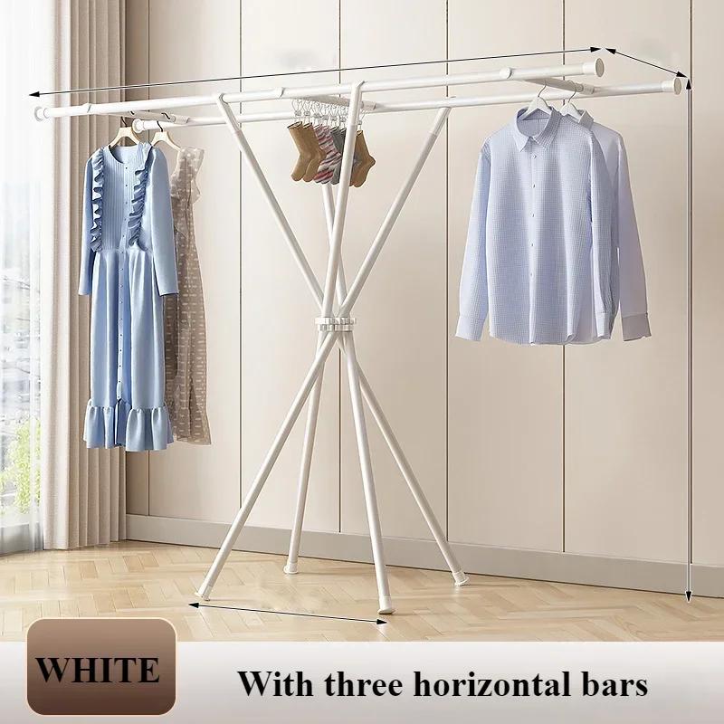 Foldable Clothes Hanger Floor Type Quickly Folding Household Drying Rack Indoor Balcony X-shaped Outdoor Simple Clothes Rack