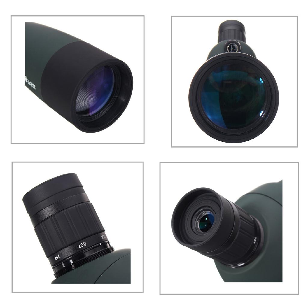 25-75X70 Zoom Prism Objective Lens Optics Waterproof Birdwatching Camping with Tripod Spotting Scope Monocular Telescope