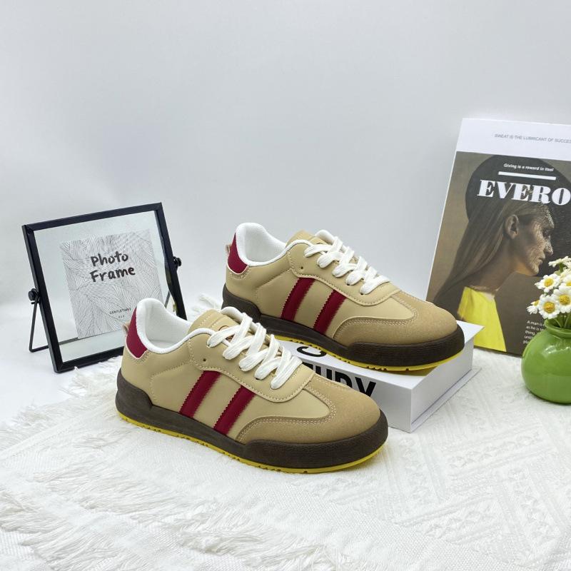 

Женская обувь Dexun 2025 новая весна и осень популярная обувь на плоской подошве повседневная обувь для скейтборда универсальная спортивная маленькая белая обувь Форреста Гампа 35 абрикосовый