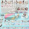 NOTIONSLAND Masking Cute and Beautiful Flower Girl Planner Washi Transparent PET Wide Width Rolls Gift Tape, Design, DIY, Paper, Tape, (4 Box)