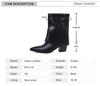 Fashion Women Fold Knee High Boots Luxury Brand Designer High Heels Boot Chunky Heel Pointed Toe Chic Shoes Winter Fashion Soft Warm 41