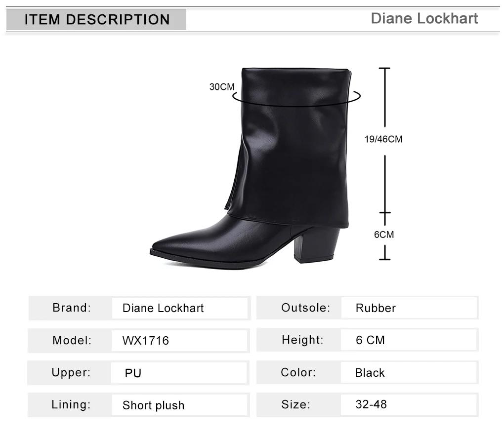 Fashion Women Fold Knee High Boots Luxury Brand Designer High Heels Boot Chunky Heel Pointed Toe Chic Shoes Winter Fashion Soft Warm 41
