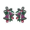 Colorful Zircon Christmas Bell Earrings: Retro European & American Style, Korean Internet Celebrity Fashion