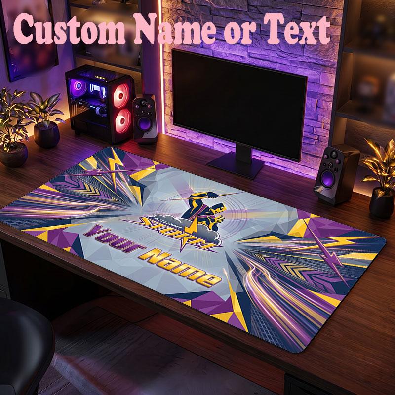 Melbourne Storm Customized Name Text Mouse Pad, Large Desk Mouse Mat Personalized Home Office Present