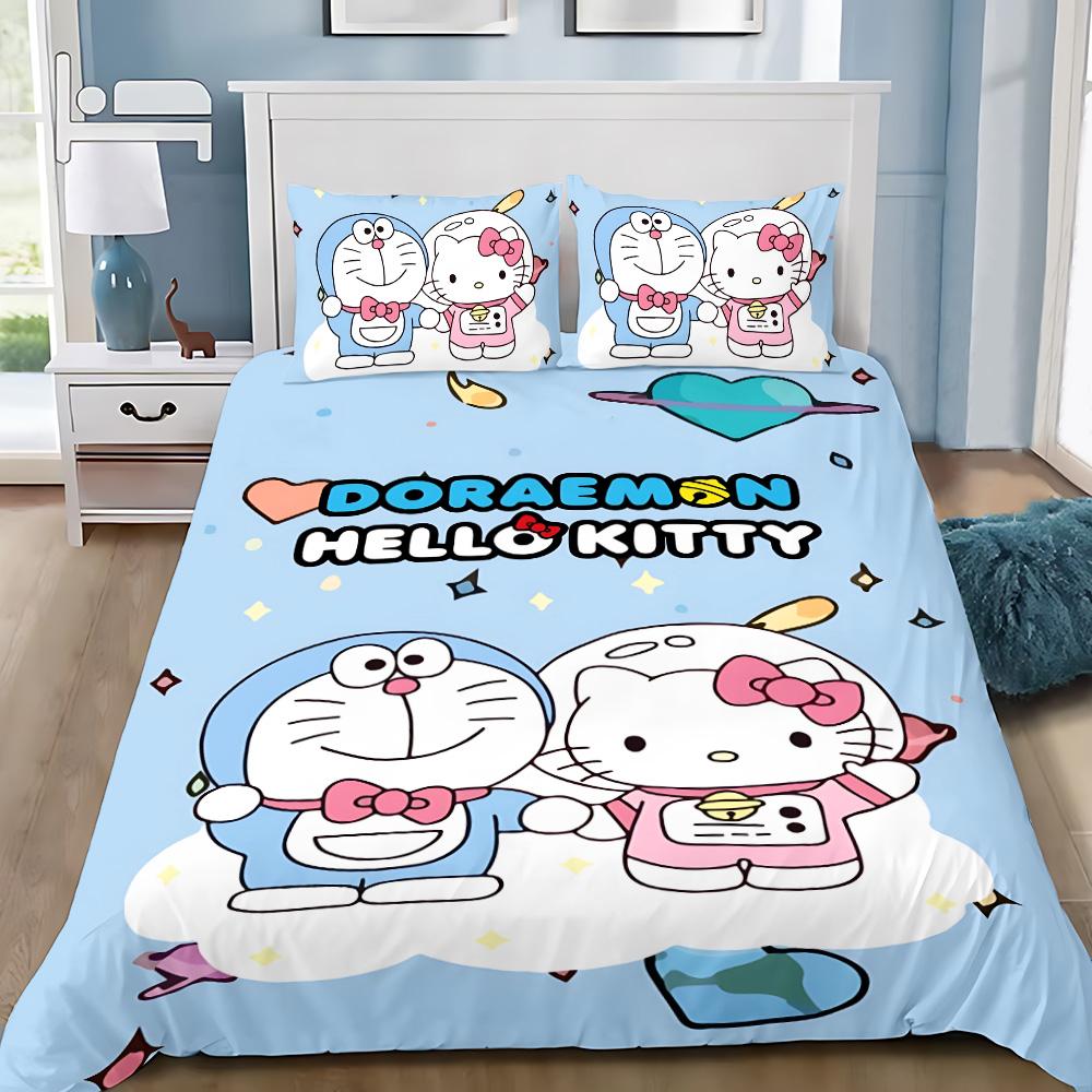 Cartoon D-Doraemons Duvet Cover Pillowcase 2/3pcs Bedding Set Adult Boy Girl Bedroom Decoration Children Gift Single Double