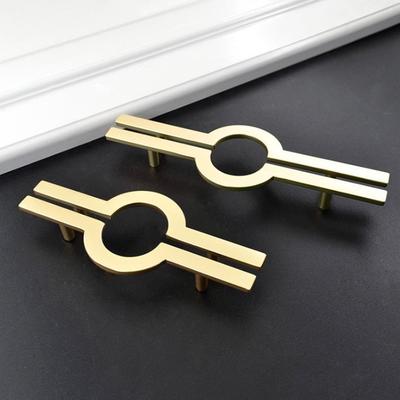 Modern Simple Golden Zinc Alloy Brushed Gold Handle Cabinet Drawer Knob  Kitchen Cupboard Door Pull Half Moon Furniture Handles