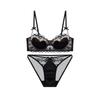 Lace Push-Up Bra Set for Small Busts - Side Support & Anti-Sagging Design