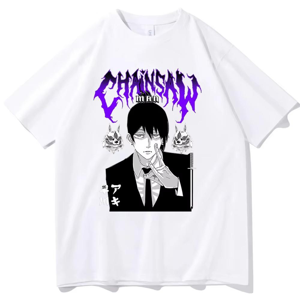 Sommer Neues Anime Kettensägen Unisex Bedrucktes T-Shirt Unisex und Damen T-Shirt Unisex Top Sport T-Shirt Unisex T-Shirt Harajuku Y2K Tee