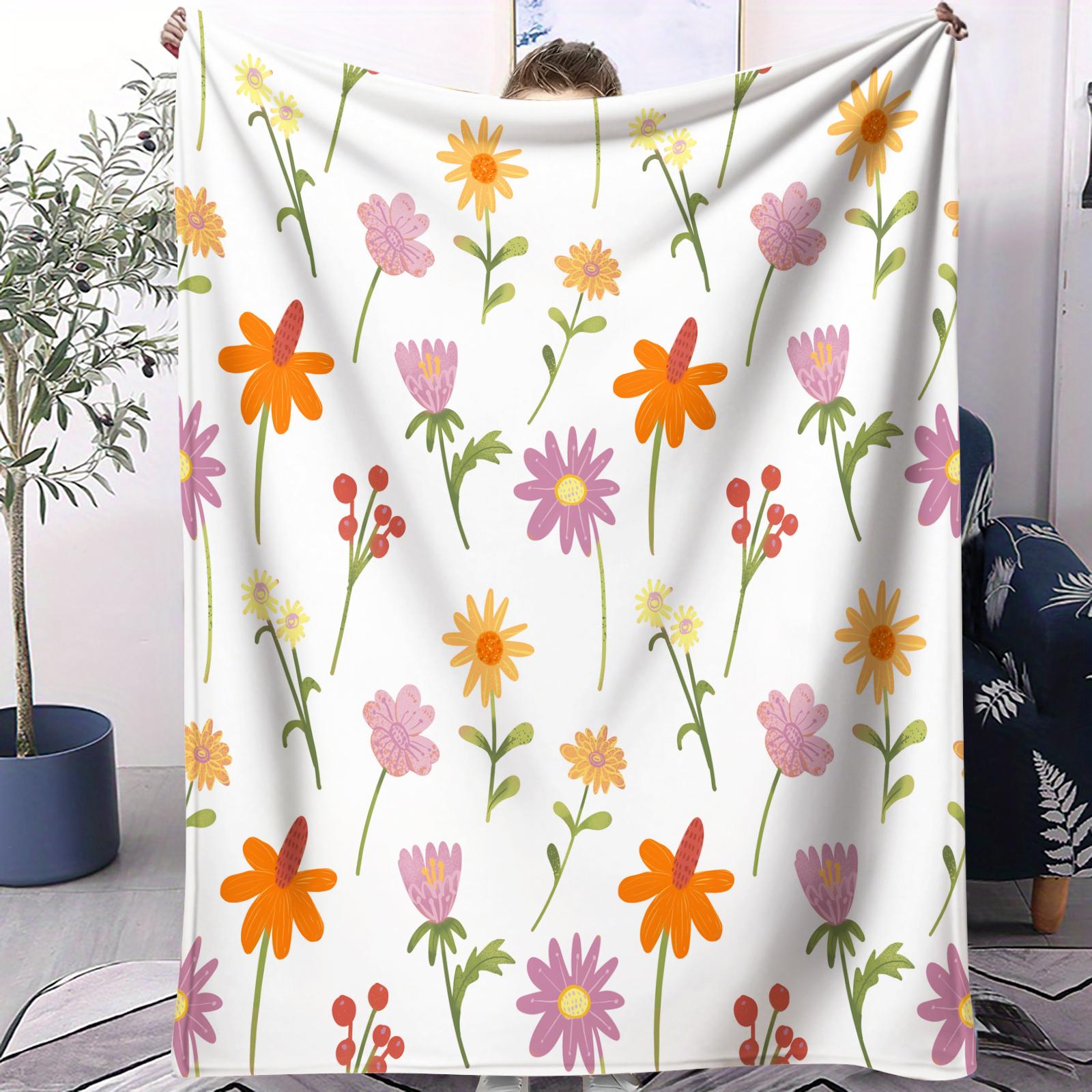 

Cute Printed Pattern Blanket Soft Blanket Air Conditioning Blanket Bedroom Sofa Decoration Girls Love Holiday Birthday Gifts 70x100cm