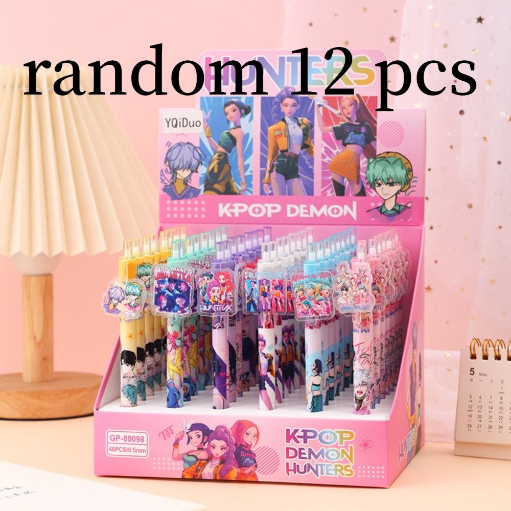Anime K-pop Demonl Hunter Gel Pen Adorable Ballpoint Pen Quick-Drying Smooth Writing Student Office Supplies Stationery Holiday Present