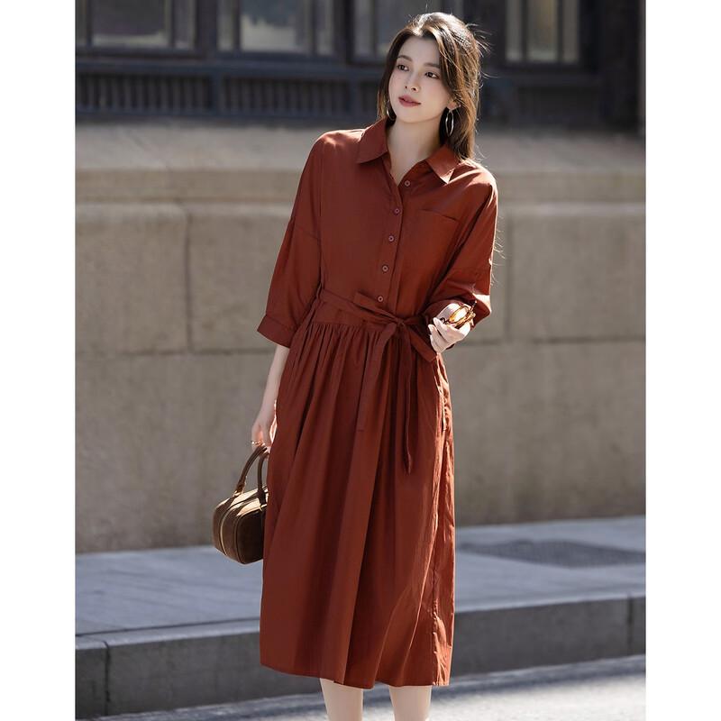 Demana Retro Cotton Polo A-Line Midi Dress