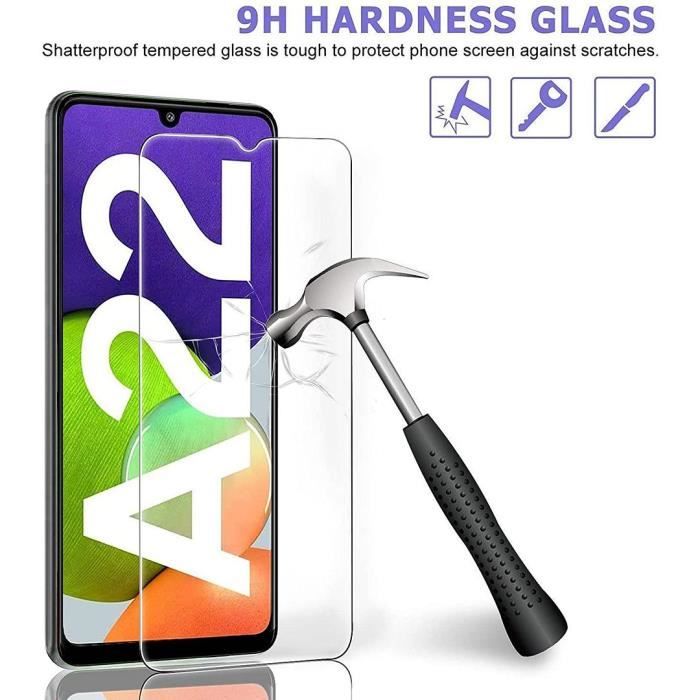 Coque de protection - BOOLING - pour Samsung Galaxy A22 5G - Silicone Noir - 2 Verres Trempés - Protection Optimale