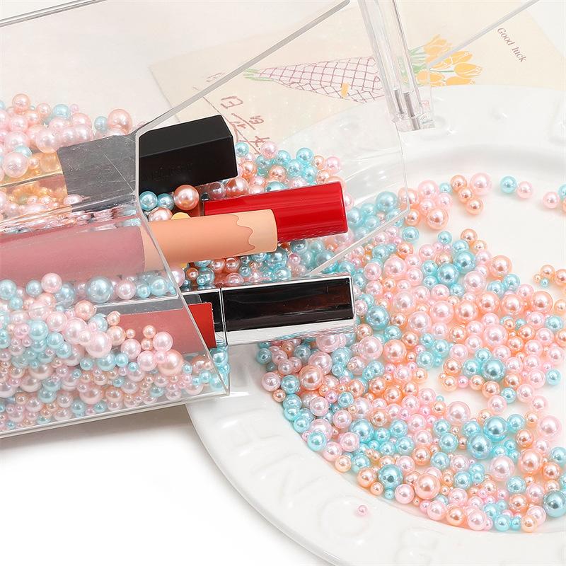 Abs Non-Porous Pearl Plated Colored Round Beads Loose Beads Beaded Handmade Diy Vanity Box Clothing Jewelry Decorative Materials