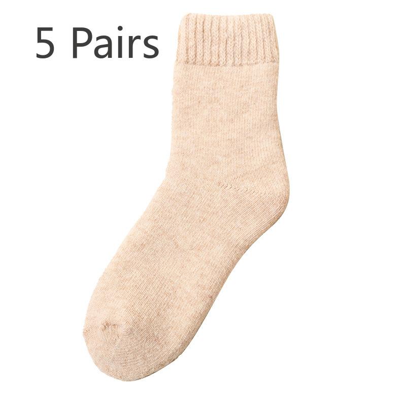 

5 пар толстых однотонных мягких женских носков до середины икры для сохранения тепла и сохранения тепла на осень и зиму 5 Pairs