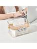 1pc Adjustable Tissue Box, Transparent Bamboo Toilet Paper Storage Box, Large Capacity Napkin Storage Box, Can Hold Various Size