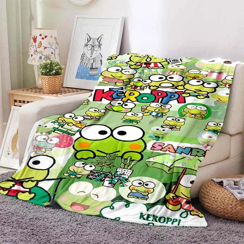 3D Printed Big -eyed Frog Card Kero Kero Keroppi Blanket Living Room Bedroom Sofa Cover Blanket Children's Nap Sleeping Blanket