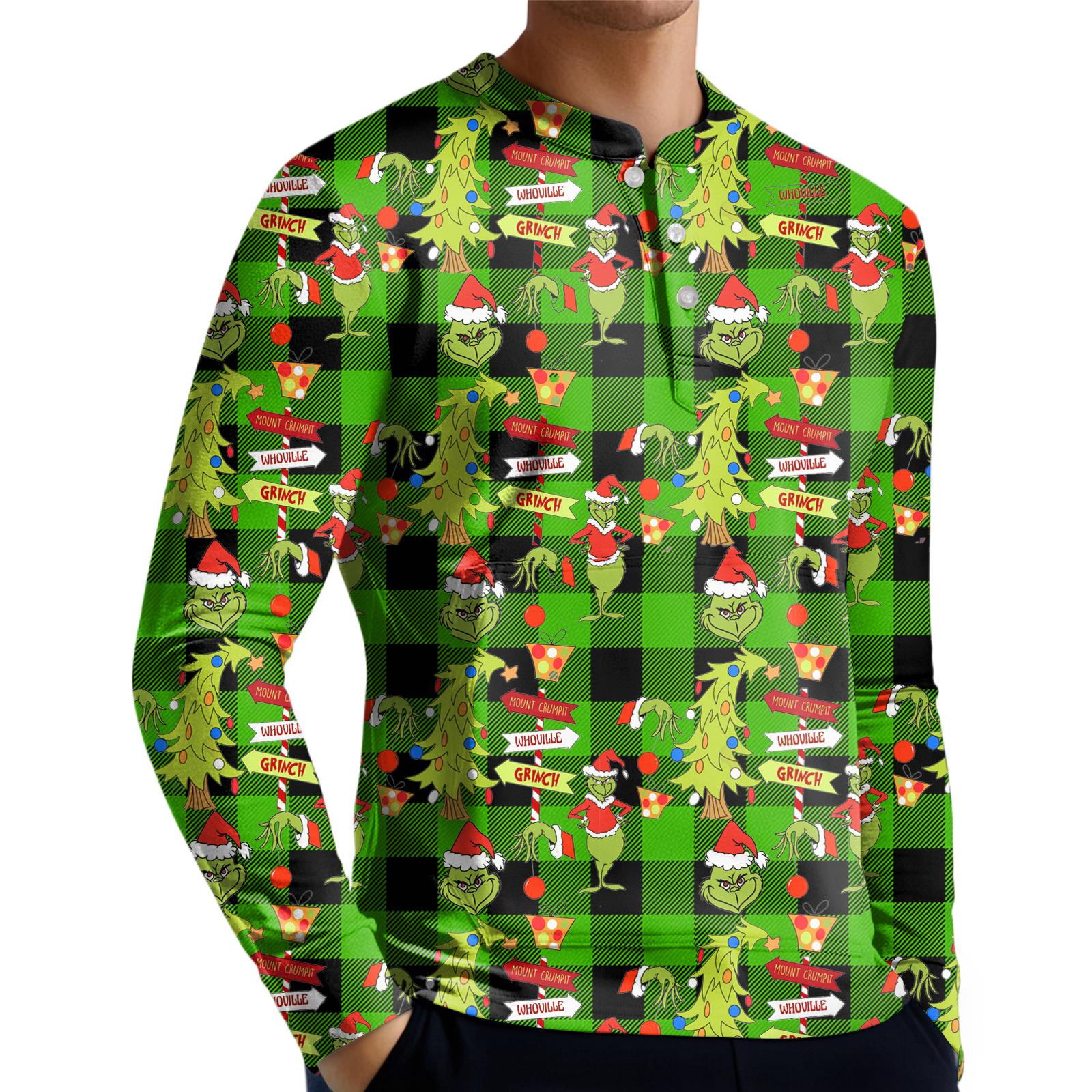 

Мужской повседневный свитшот на пуговицах, модная футболка с длинным рукавом с принтом, пуловер L армия зеленый