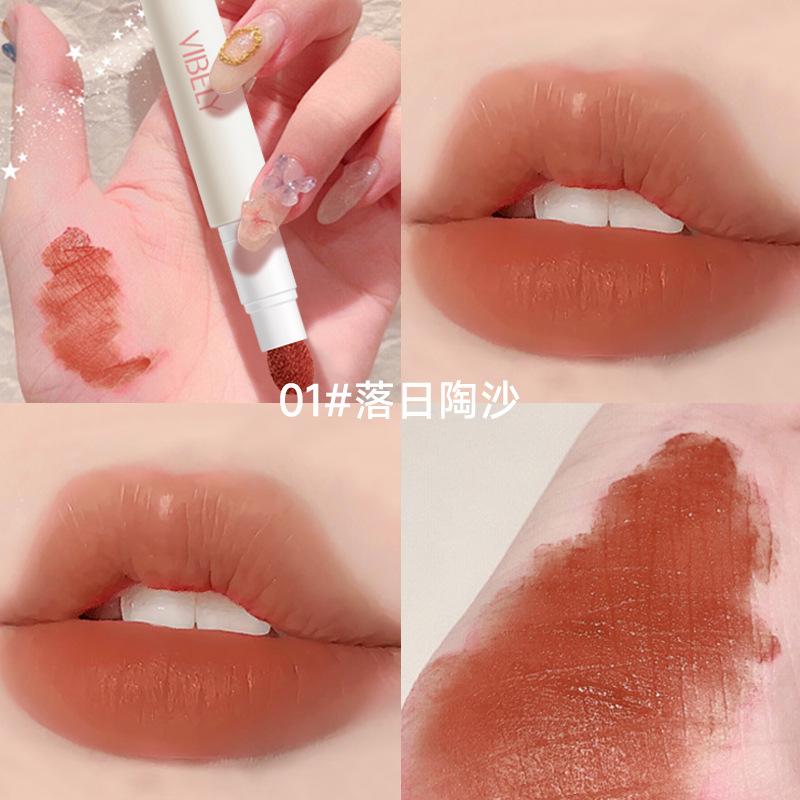 VIBELY New Cute Colorful Velvet Air Lip Glaze - Rich, Long-Lasting, Fade-Resistant, Soft Matte Lip Cream Makeup