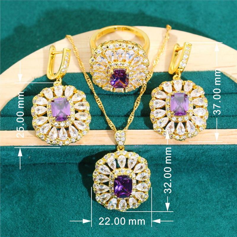 Modeschmuck Europa und Die Vereinigten Staaten Heiß Zirkon Armband Halskette Ohrringe Damen Schmuckset