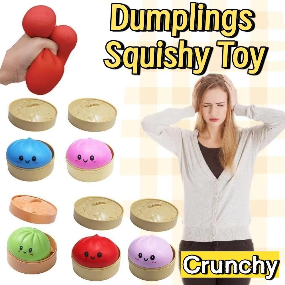 Crackling Dumpling Squeeze Toy Crunchy Realistic Food Pinch Dumplings Squishy Toy Office Desk Toy
