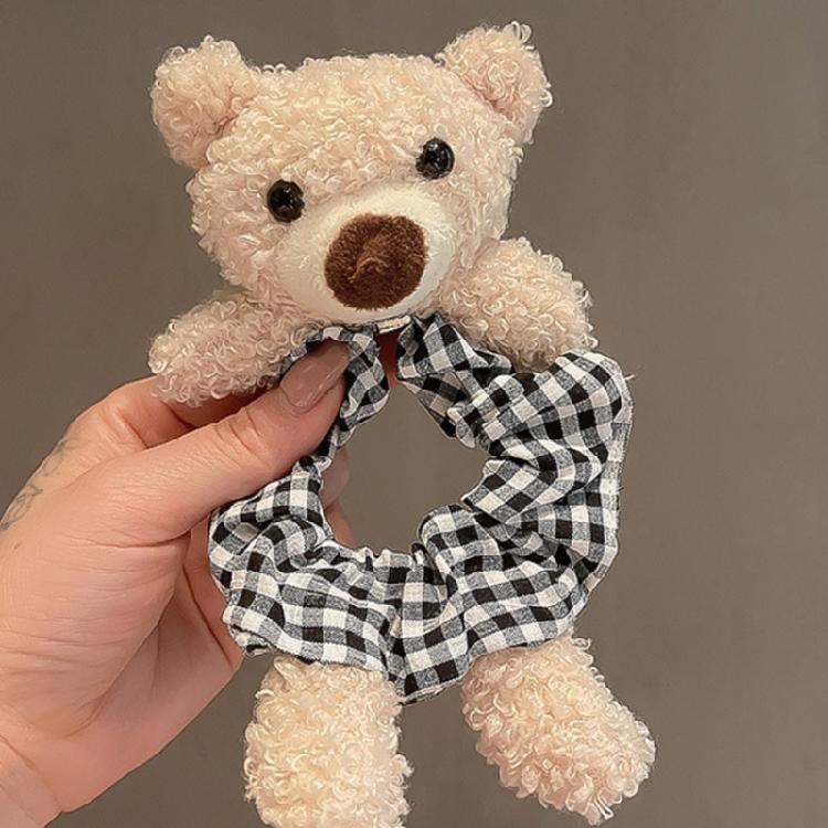 Girls Plush Rabbit Hair Rope Lovely Fluffy Scrunchies Cartoon Bear Elastic Bands
