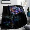 Rose Print Flannel Blanket, High Quality Comfortable for All Seasons, Home Decor, Warmth and Comfort, Perfect for Christmas Gifts
