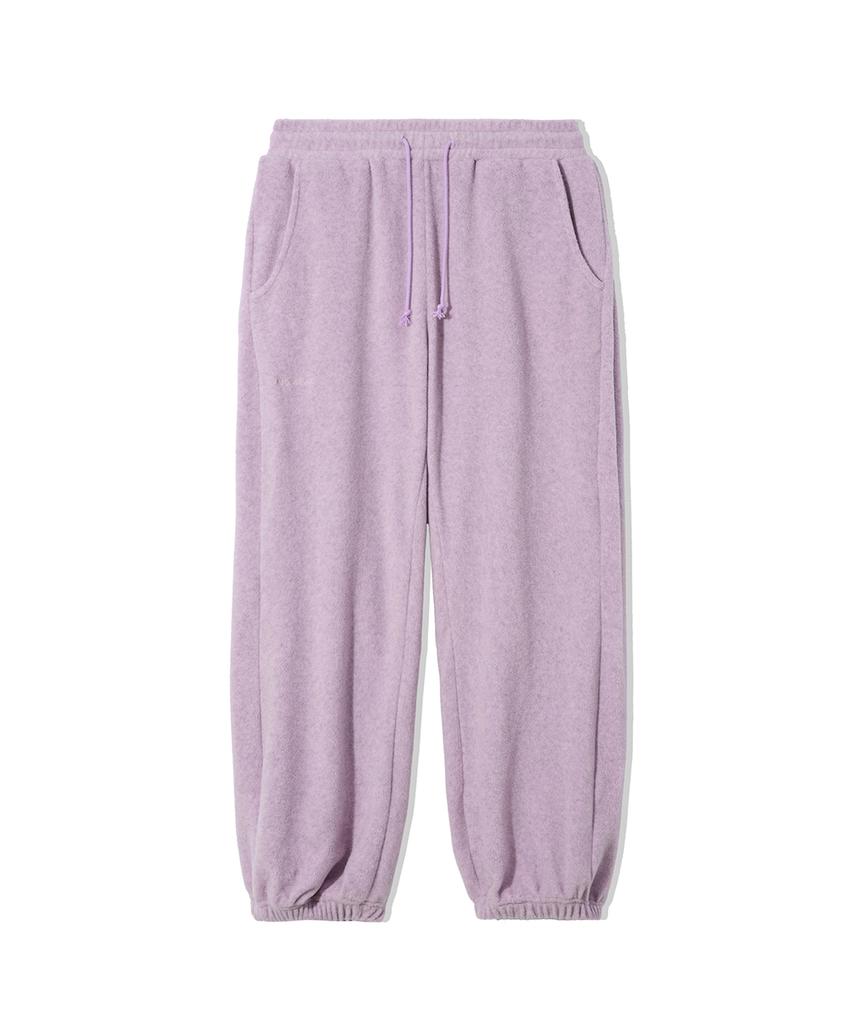 Lense Melange Fleece Pintuck Pants Gray Pink