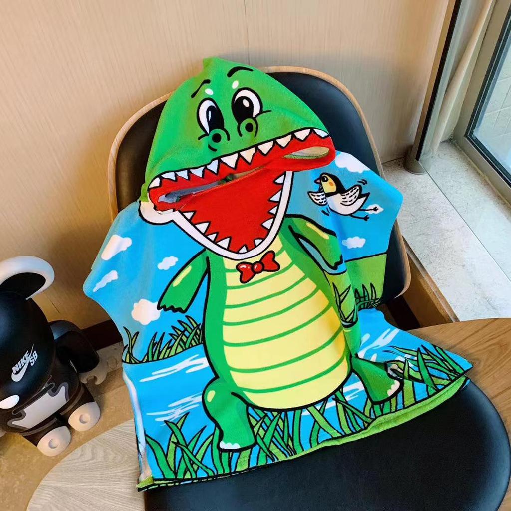 Adorable Cartoon Baby Bath Poncho - Soft, Skin-Friendly, Non-Shedding, Quick-Dry, Absorbent Towel