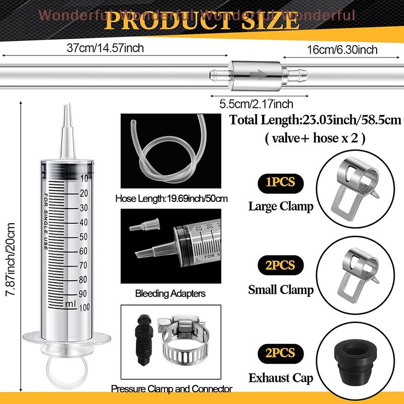 Kit di Spurgo Freno Idraulico per Moto Siringa da 100ML Tubo da 50cm Universale Per Moto Scooter