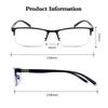 Stainless Steel Bifocal Reading Glasses For Mens Anti Blue Light Business Half Frame Presbyopia Eyeglasses +1.0 To +4.0