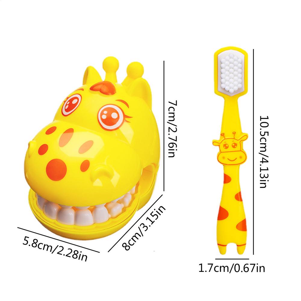 

Detachable Brushing Teeth Toy Giraffe Preschool Education Toy Hygienic Habit Cultivation Role Play Game For Children And Toddler жовтий