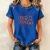 Top casual alla moda da donna con stampa di lettere