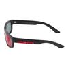 Prada Linea Rossa Logo Nylon Rectangular Sunglasses Men sunglasses Black SPS05ZMDG0FE08FC059