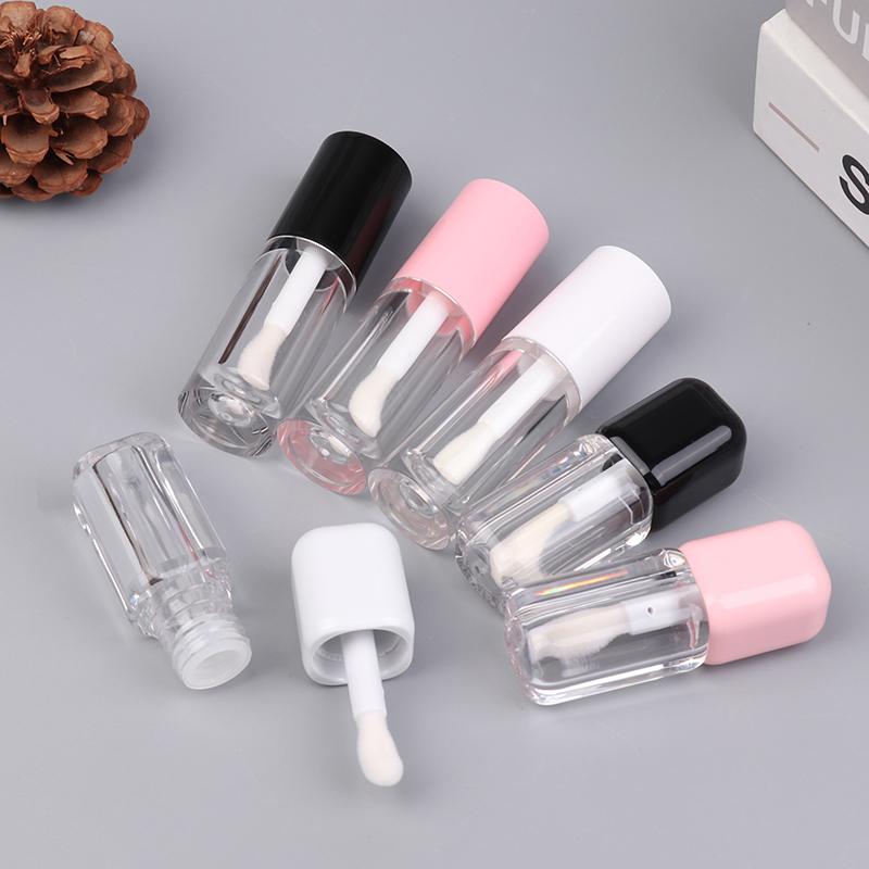 6Ml Empty Transparent Lip Gloss Tubes Big Brush Plastic Lip Balm Tube Lipstick Mini Sample Cosmetic Container Sample Bottle